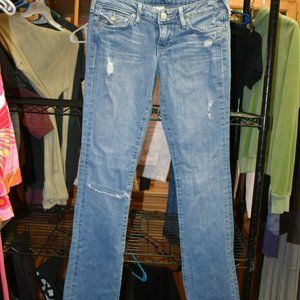 TRUE RELIGION Frayed Billy Straight Leg VINTAGE 27
